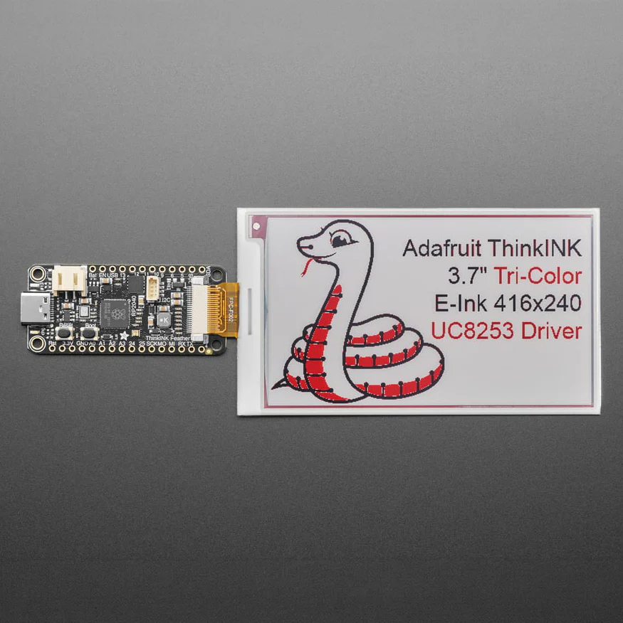 3.7" 416x240 Tri-Color Red / Black / White eInk - Bare Display - UC8253 - Image 2