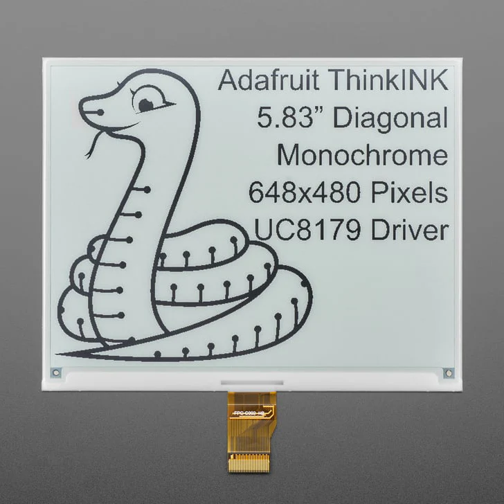 5.83" 648x480 Monochrome Black / White eInk / ePaper - Bare Display - UC8179 - Image 3