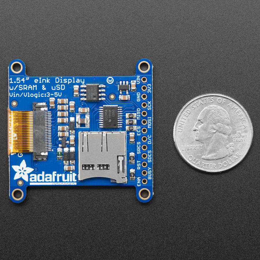 Adafruit 1.54" Tri-Color eInk / ePaper Display with SRAM - Red Black White - Image 2