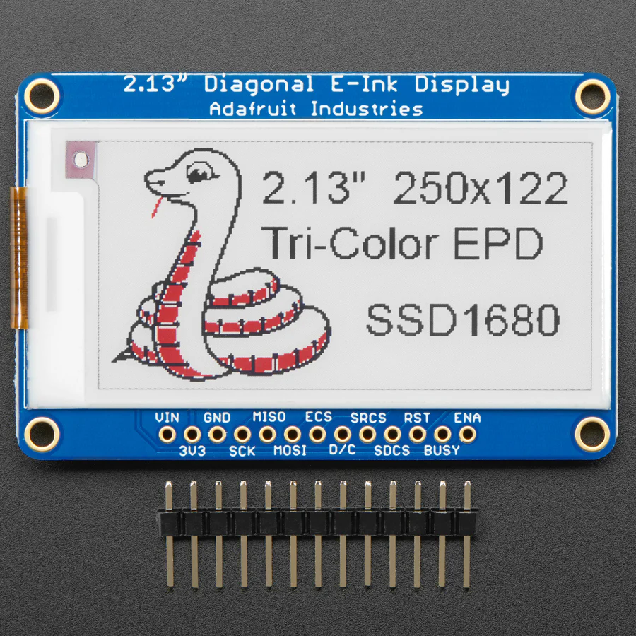 Adafruit 2.13" 250x122 Tri-Color eInk / ePaper Display with SRAM - SSD1680 Driver - Image 2