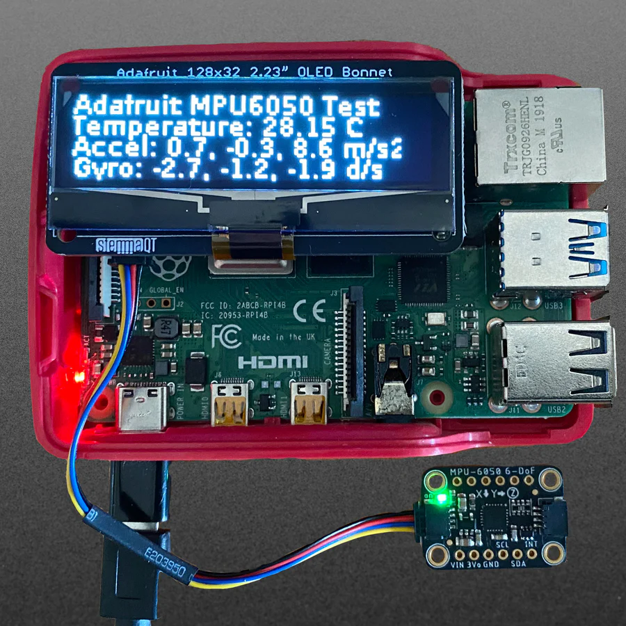 Adafruit 2.23" Monochrome OLED Bonnet for Raspberry Pi - Image 3