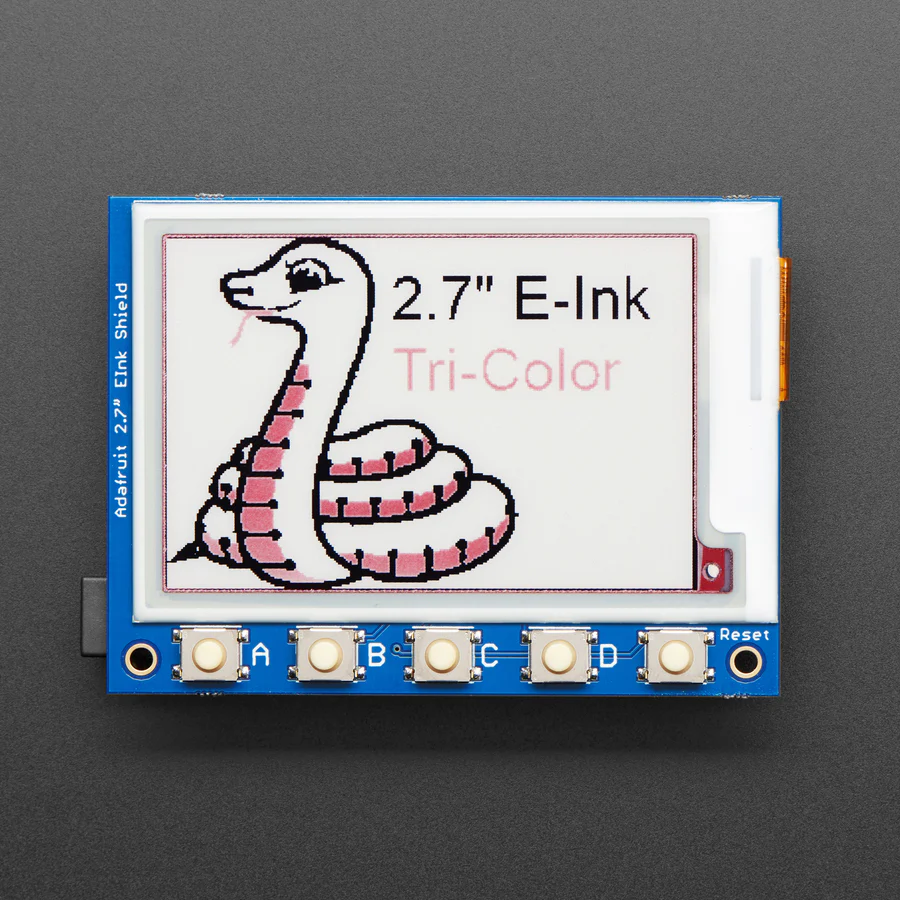 Adafruit 2.7" Tri-Color eInk / ePaper Shield with SRAM - Red Black White