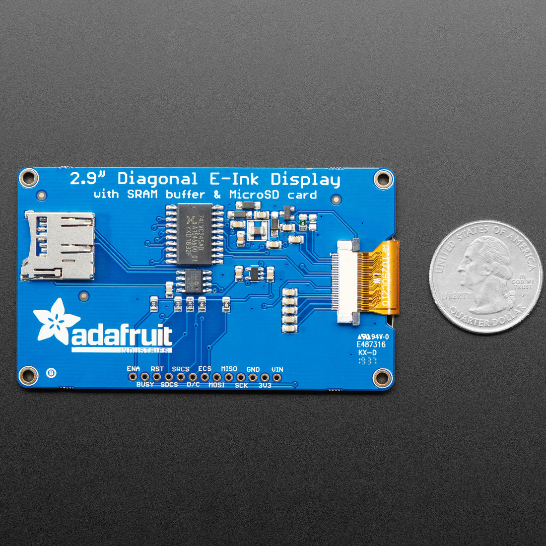 Adafruit 2.9" Red/Black/White eInk Display Breakout - THINK INK - Image 3