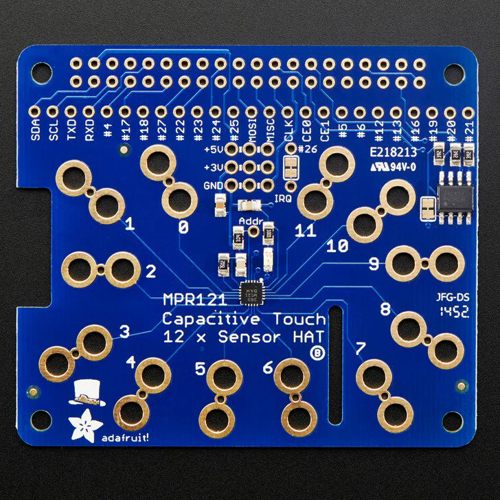 Adafruit Capacitive Touch HAT for Raspberry Pi - Mini Kit - MPR121 - Image 3