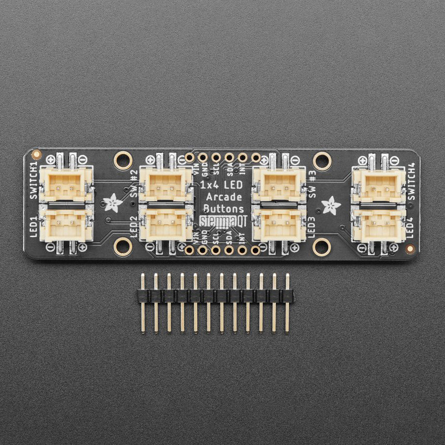 Adafruit LED Arcade Button 1x4 - STEMMA QT I2C Breakout - Image 3