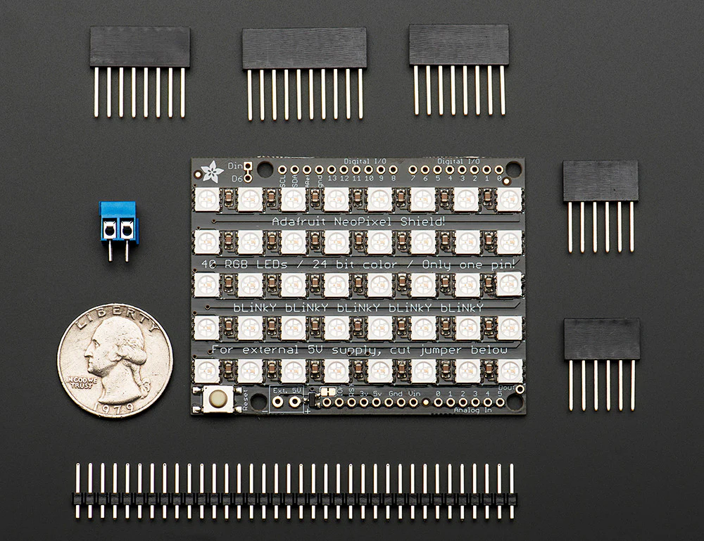 Adafruit NeoPixel Shield for Arduino - 40 RGB LED Pixel Matrix - Image 5