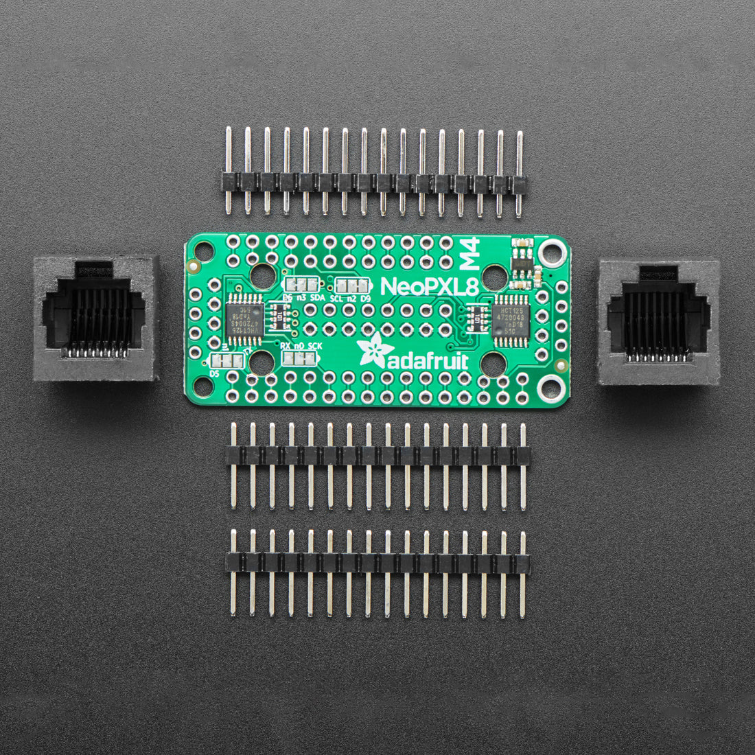 Adafruit NeoPXL8 FeatherWing for Feather M4 - 8 x DMA NeoPixels! - Image 4
