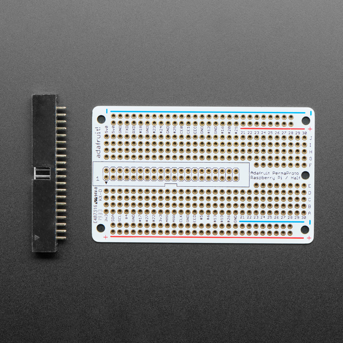 Adafruit Perma-Proto 40-Pin Raspberry Pi Half-Size PCB Kit - with 2x20 Header - Image 3
