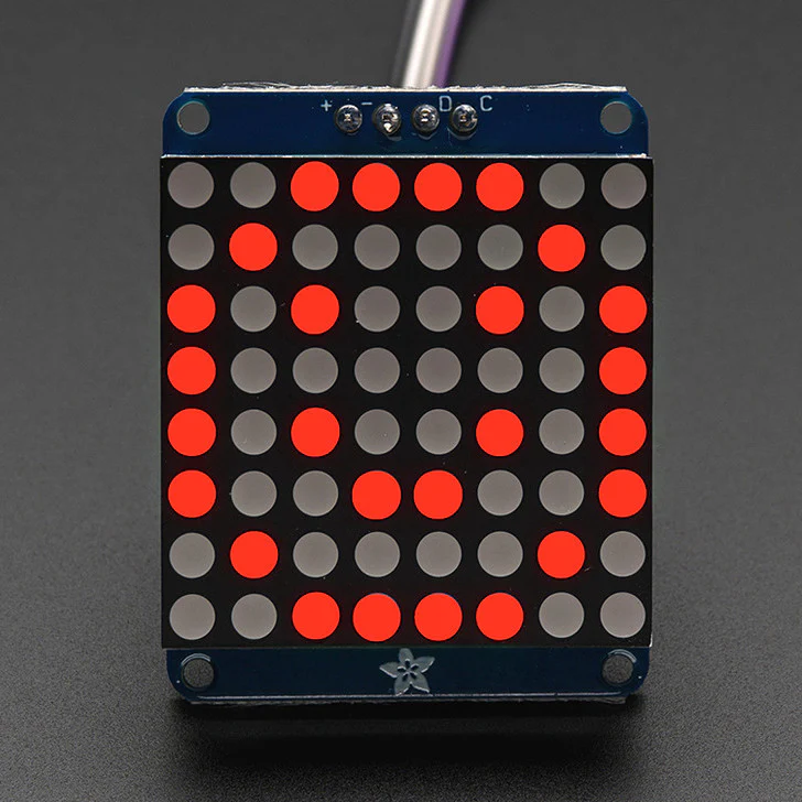 Adafruit Small 1.2" 8x8 LED Matrix w/I2C Backpack - Image 2