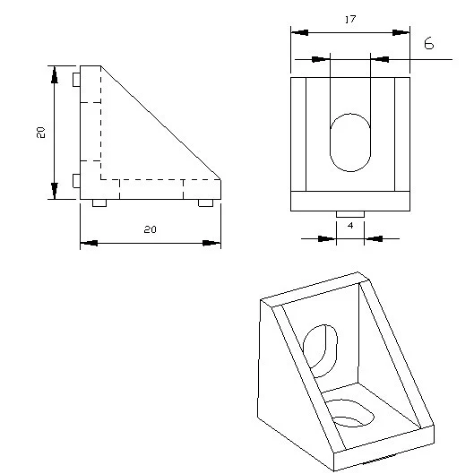 Aluminum Extrusion Corner Brace Support (for 20x20) - Image 3
