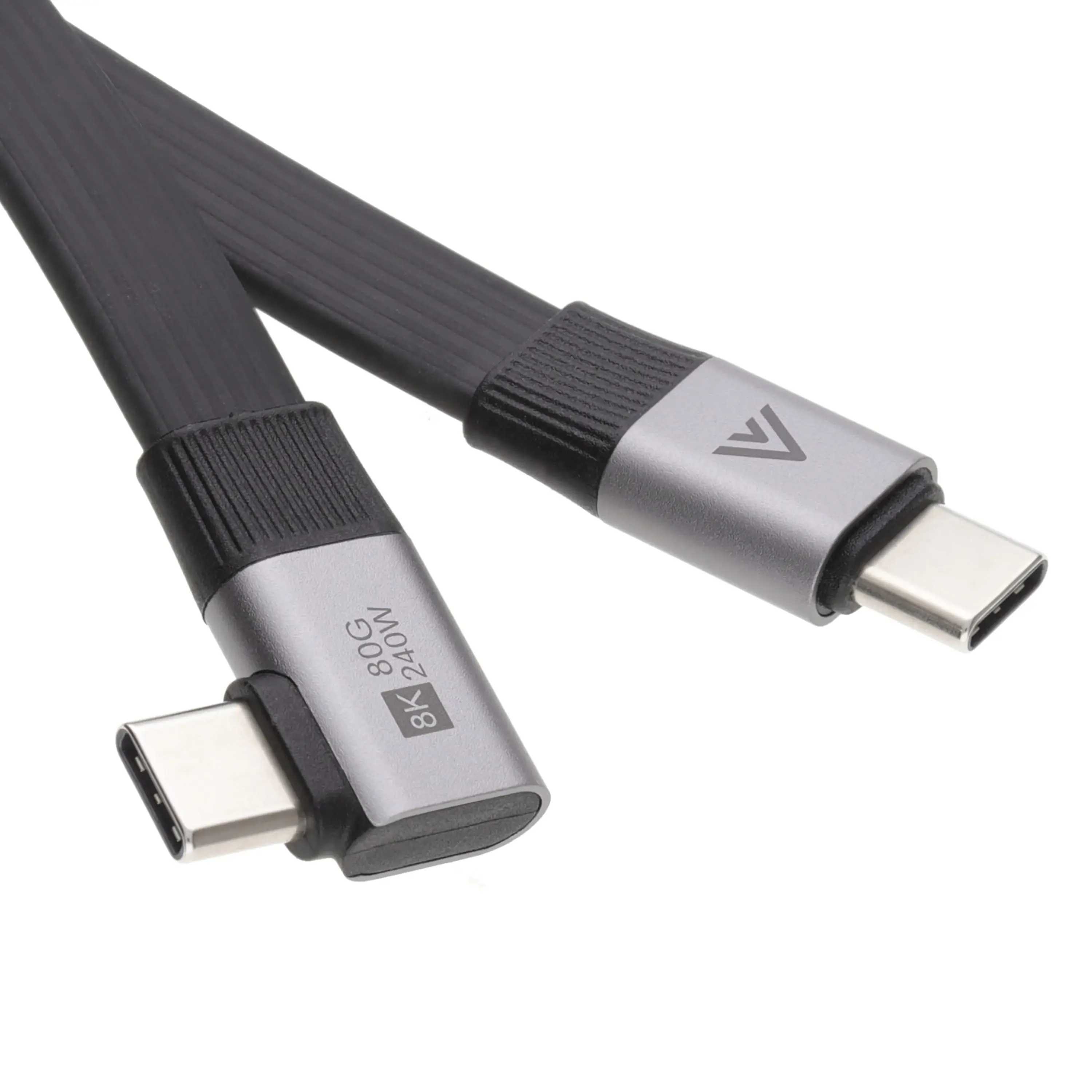 Flat USB-C to USB-C Sideways Right Angle Cable - Image 3