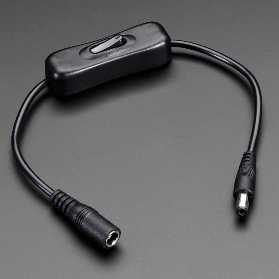 In-line power switch for 2.1mm barrel jack