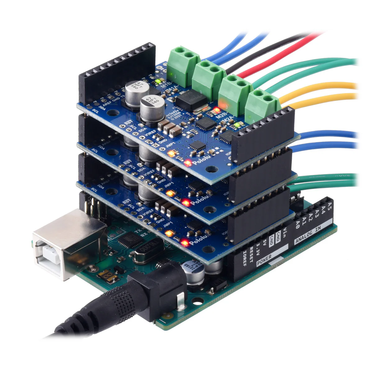 Motoron M3S256 Triple Motor Controller Shield Kit for Arduino - Image 8