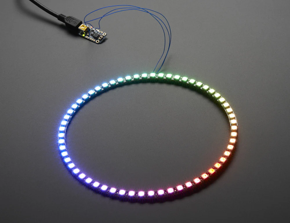 NeoPixel 1/4 60 Ring - 5050 RGB LED w/ Integrated Drivers - Image 2