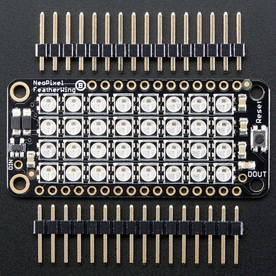 NeoPixel FeatherWing - 4x8 RGB LED Add-on For All Feather Boards - Image 2