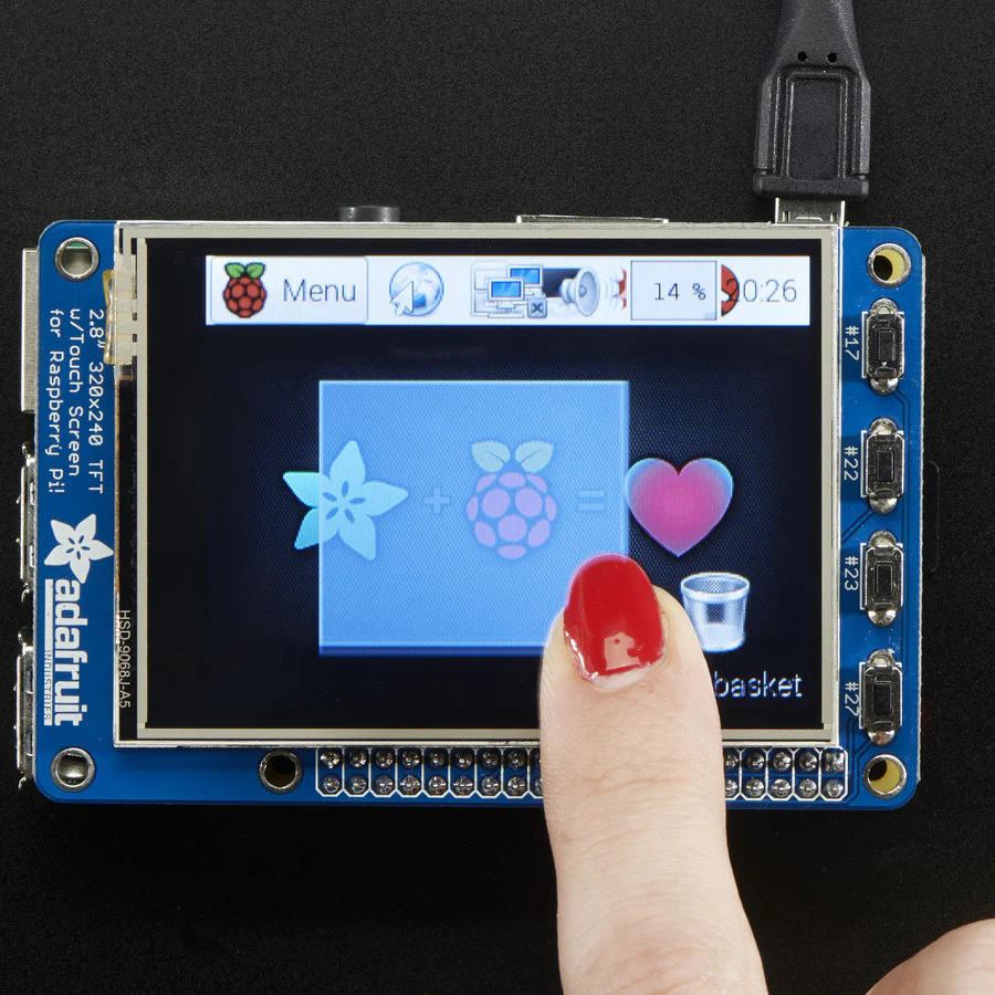PiTFT Plus Assembled 320x240 2.8" TFT + Resistive Touchscreen