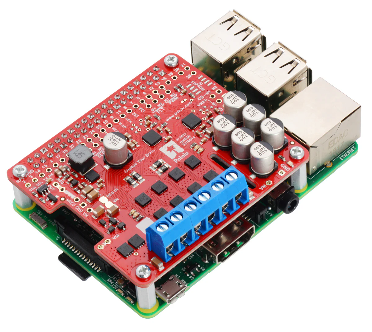 Pololu Dual G2 High-Power Motor Driver for Raspberry Pi - Image 9