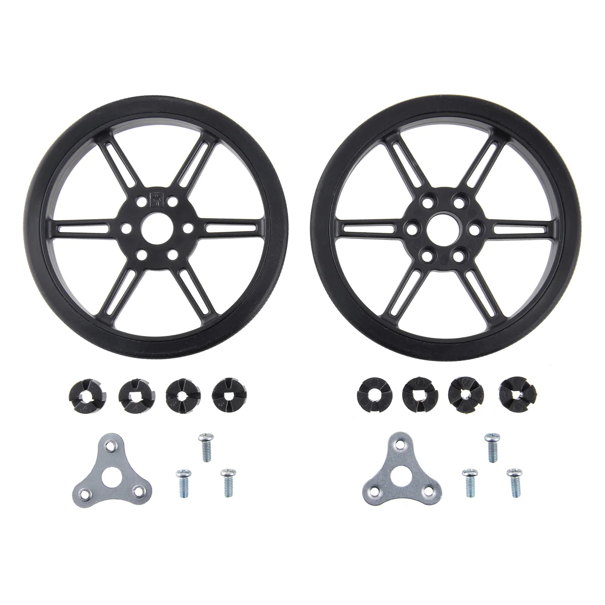 Pololu Multi-Hub Wheel w/Inserts for 3mm and 4mm Shafts - 80×10mm, 2-Pack - Image 3