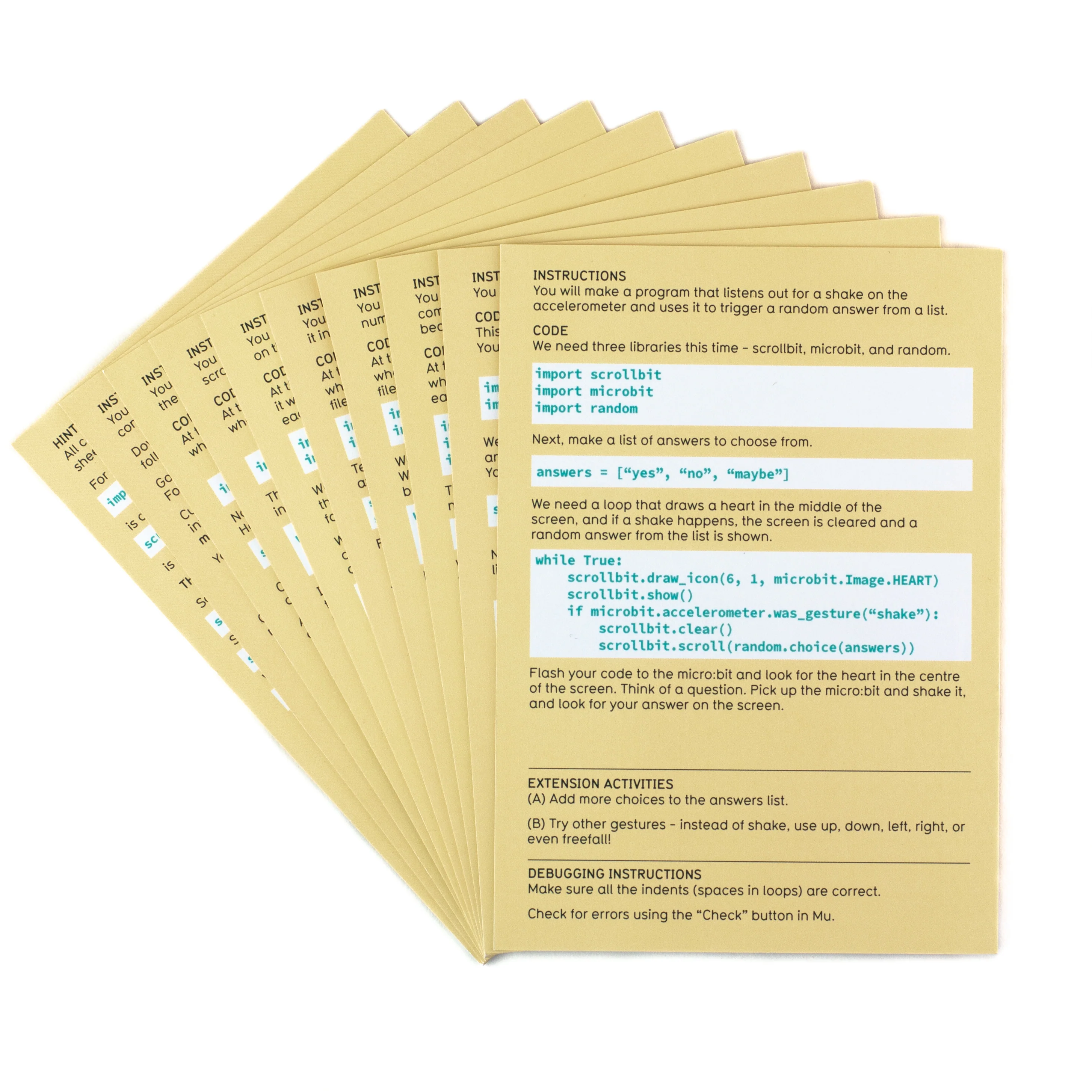 scroll:bit MicroPython Learning Cards - Image 2