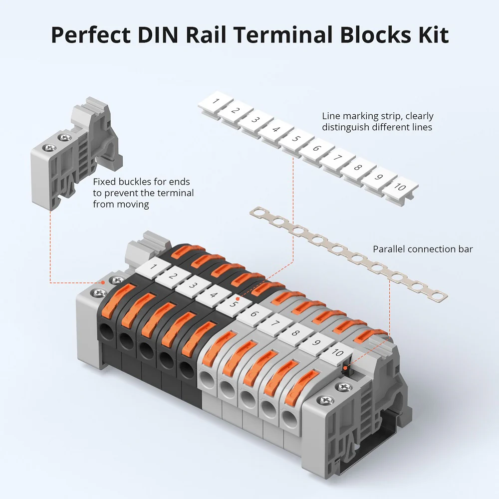 Sonoff DIN Rail Wire Connectors (20 pcs) - Image 3
