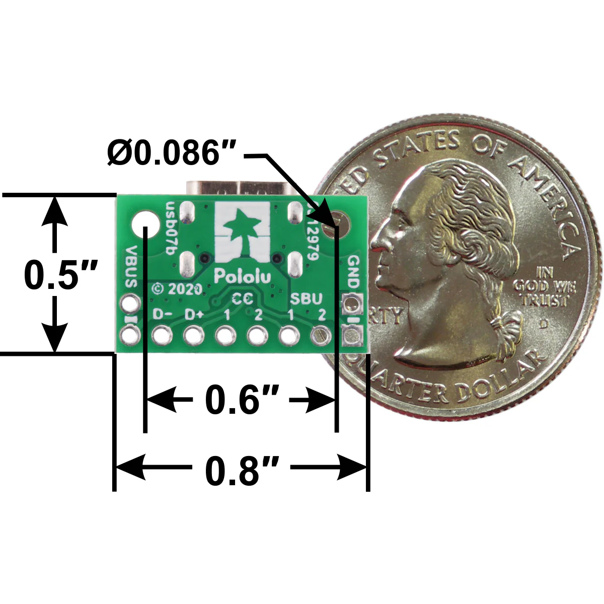 USB 2.0 Type-C Connector Breakout Board (usb07b) - Image 4